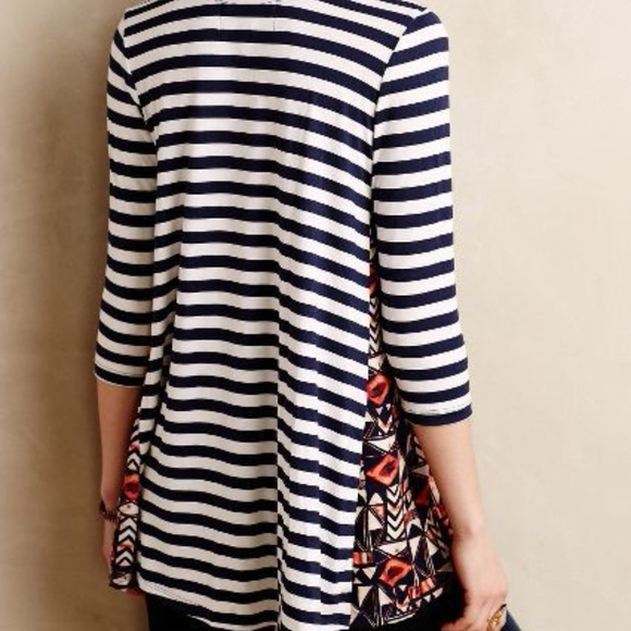 Anthropologie Pattern Play Swing Tunic by Puella Black Stripe XS or XXS NWOT - Picture 2 of 7